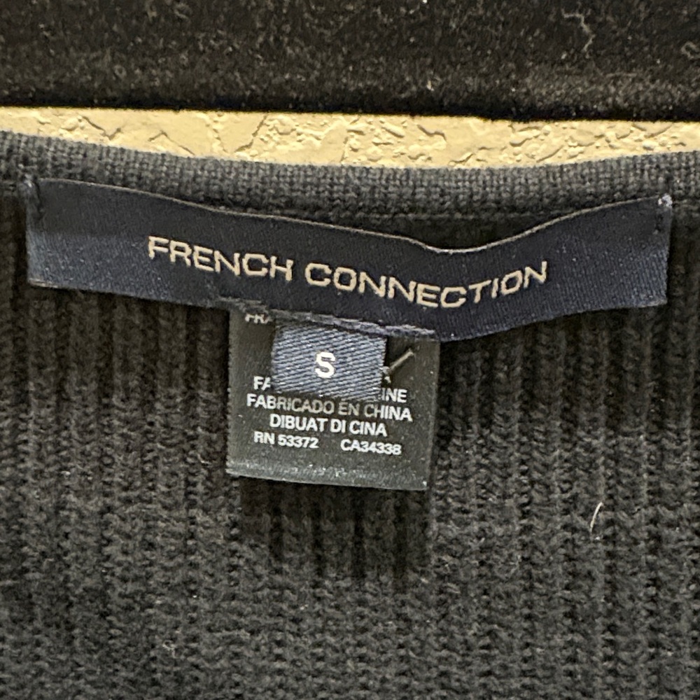 French Connection Black Square-Neck Knit Sweater with Floral Appliqué Sleeves - Picture 2 of 6